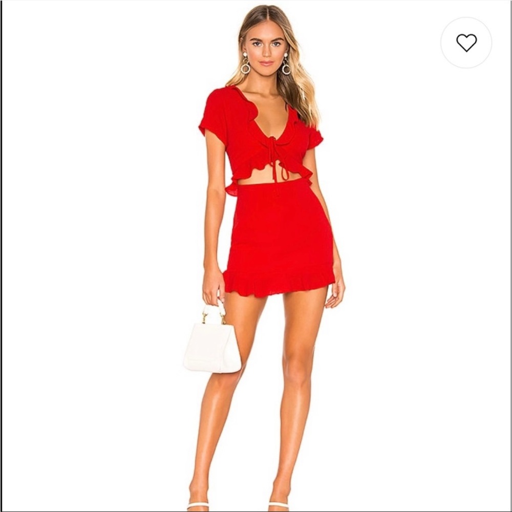 Superdown Mia Tie Dress In Red